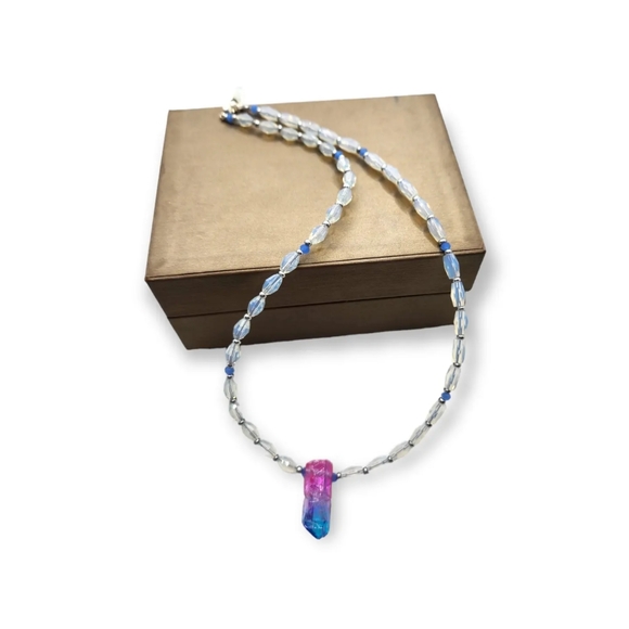 Czech Glass, Aura Quartz choker - Picture 1 of 3